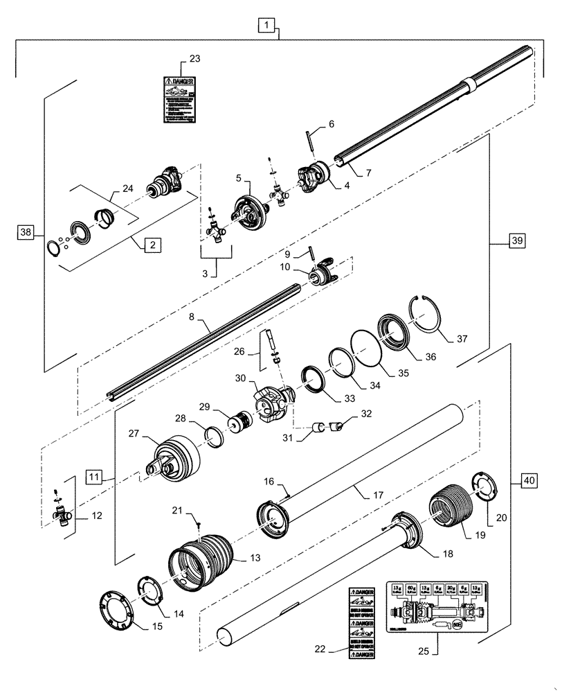 Схема запчастей Case IH RB565 - (31.201.AD[05]) - VAR - 726872 - PTO ASSEMBLY,1000 RPM, 1200 N-M, CUTOUT CLUTCH (31) - IMPLEMENT POWER TAKE OFF