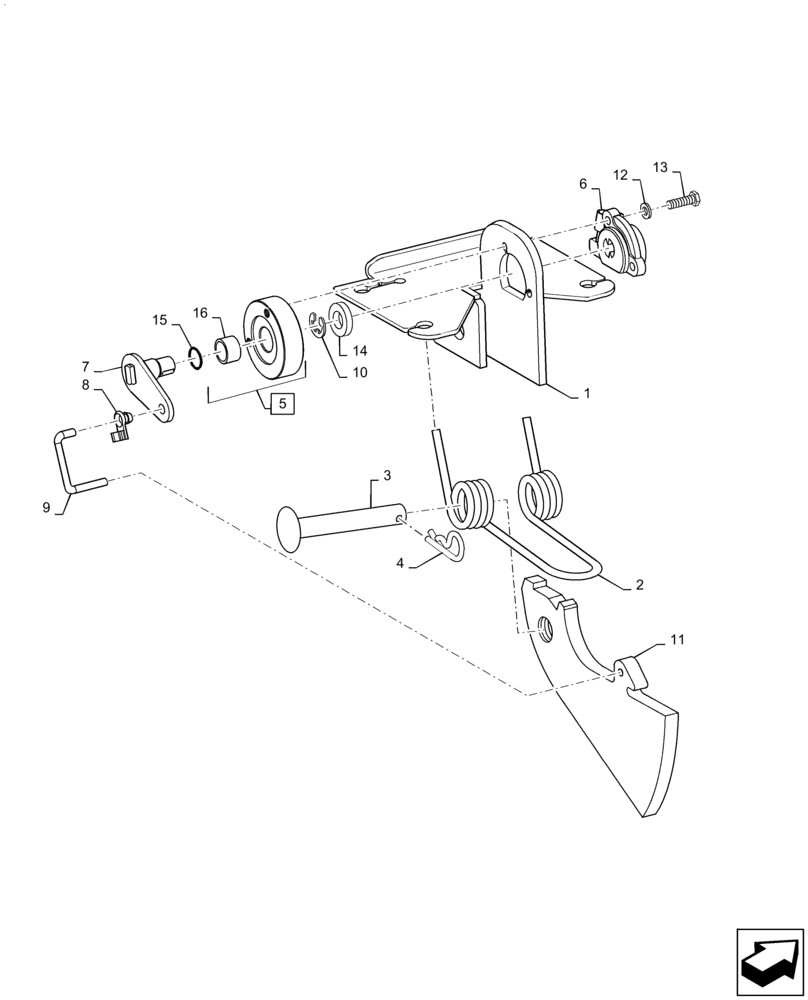 Схема запчастей Case IH RB565 - (55.629.AE[02]) - BALE SHAPE SENSOR (55) - ELECTRICAL SYSTEMS