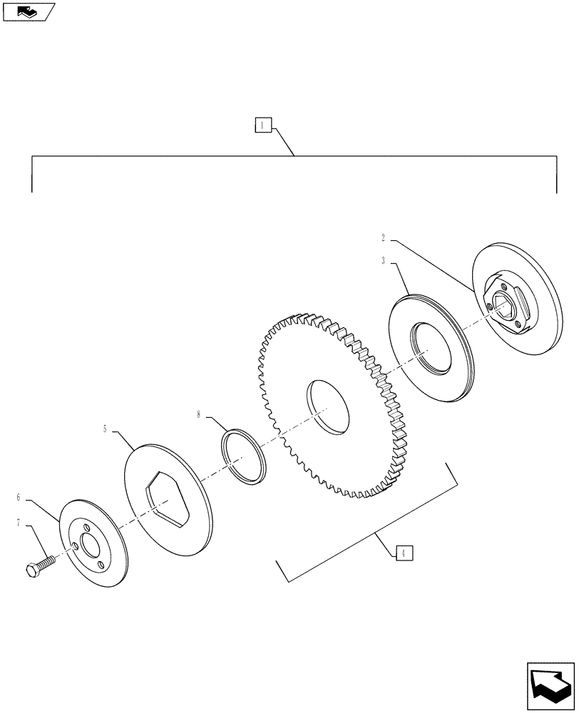 Схема запчастей Case IH RB565 - (31.225.AA) - SLIP CLUTCH (31) - IMPLEMENT POWER TAKE OFF