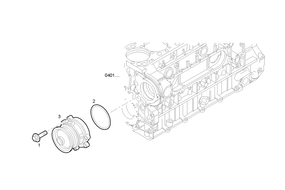 Схема запчастей Case IH F3AE0684G B005 - (3201.002) - WATER PUMP 