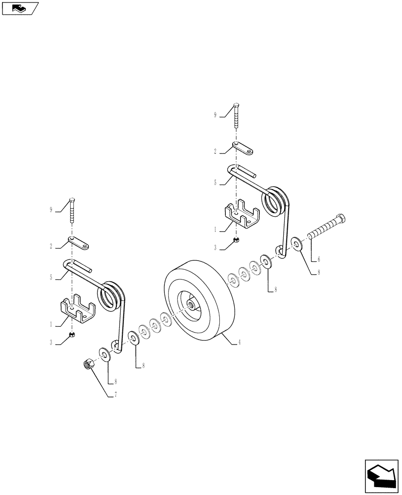 Схема запчастей Case IH 2240 - (39.130.AH[01]) - AUTOBOOM WHEELS (39) - FRAMES AND BALLASTING