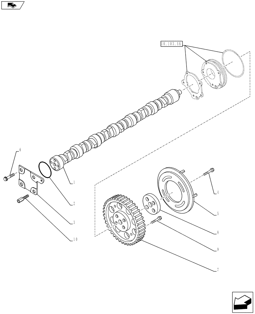 Схема запчастей Case IH F3BFE613E A003 - (10.106.AA) - CAMSHAFT, TIMING CONTROL (10) - ENGINE