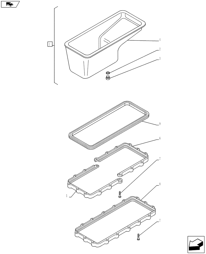 Схема запчастей Case IH F3BFE613E A003 - (10.102.AP) - ENGINE OIL PAN (10) - ENGINE