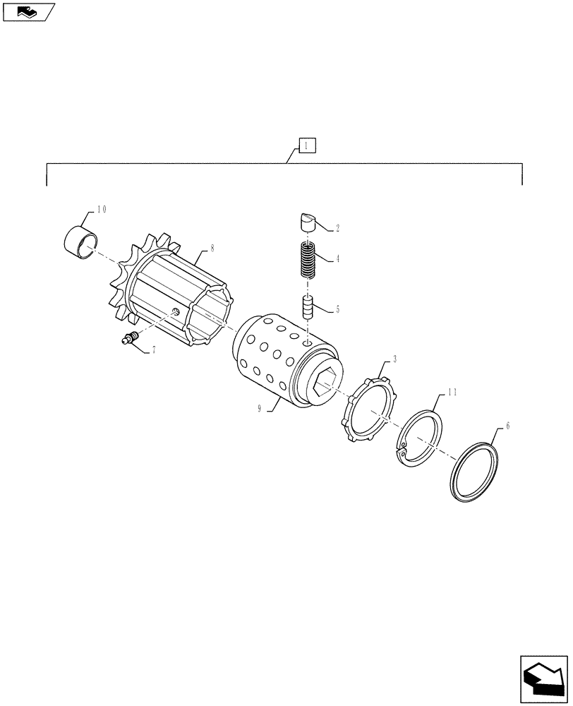 Схема запчастей Case IH RB565 - (60.220.AN[02]) - 2.0M OVERSHOT FEEDER PICKUP CLUTCH (60) - PRODUCT FEEDING