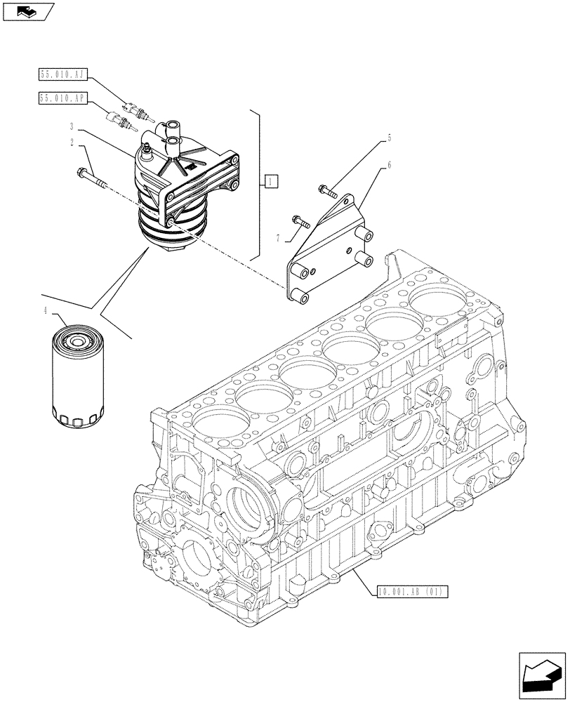 Схема запчастей Case IH F3BFE613E A003 - (10.206.AG) - FUEL FILTER (10) - ENGINE