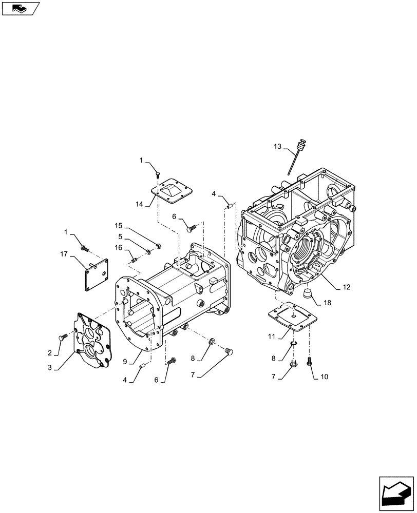 Схема запчастей Case IH FARMALL 40A - (21.120.020) - HYDROSTATIC TRANSMISSION, HOUSING (21) - TRANSMISSION