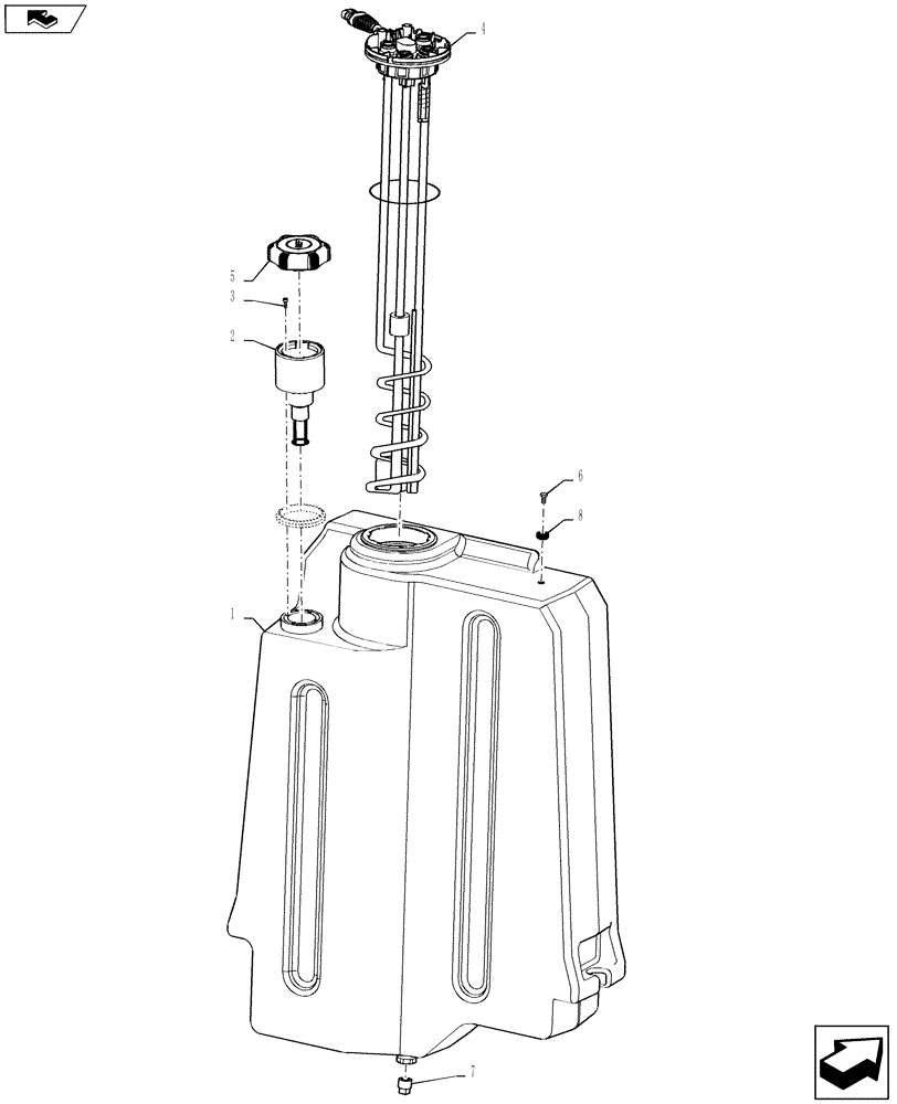 Схема запчастей Case IH 2240 - (10.500.AA[02]) - HEATED DEF TANK ASSY (10) - ENGINE