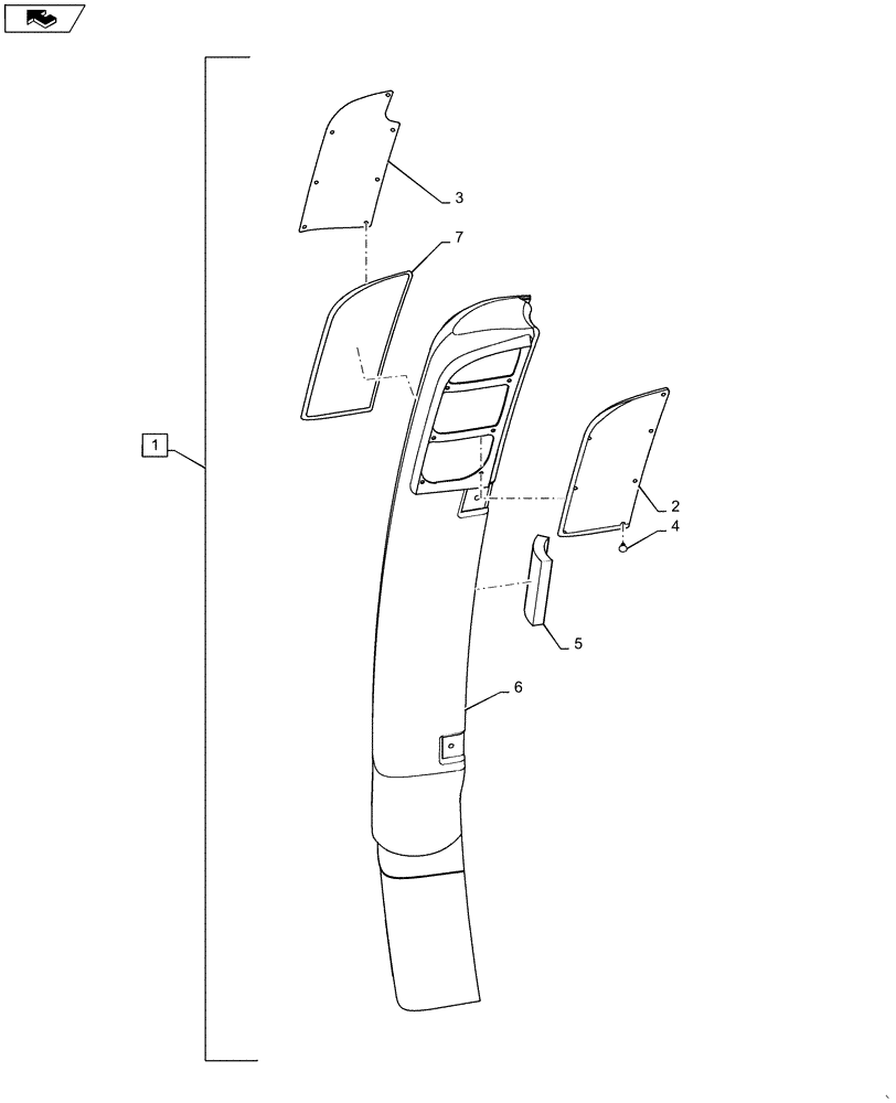 Схема запчастей Case IH MAGNUM 260 - (10.202.BD[03]) - DIRTY AIR DUCT ASSY (10) - ENGINE