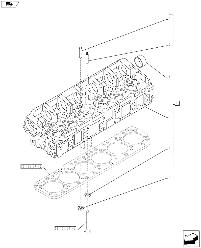 Схема запчастей Case IH F2CFE613L A022 - (10.101.AA[01]) - CYLINDER HEAD & RELATED PARTS (10) - ENGINE