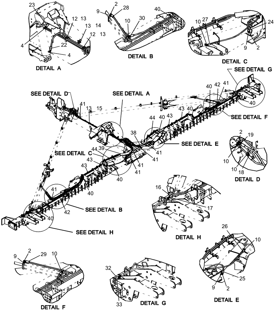 Схема запчастей Case IH 1260 - (35.220.10[01]) - HYDRAULICS - OUTER HITCH (35) - HYDRAULIC SYSTEMS