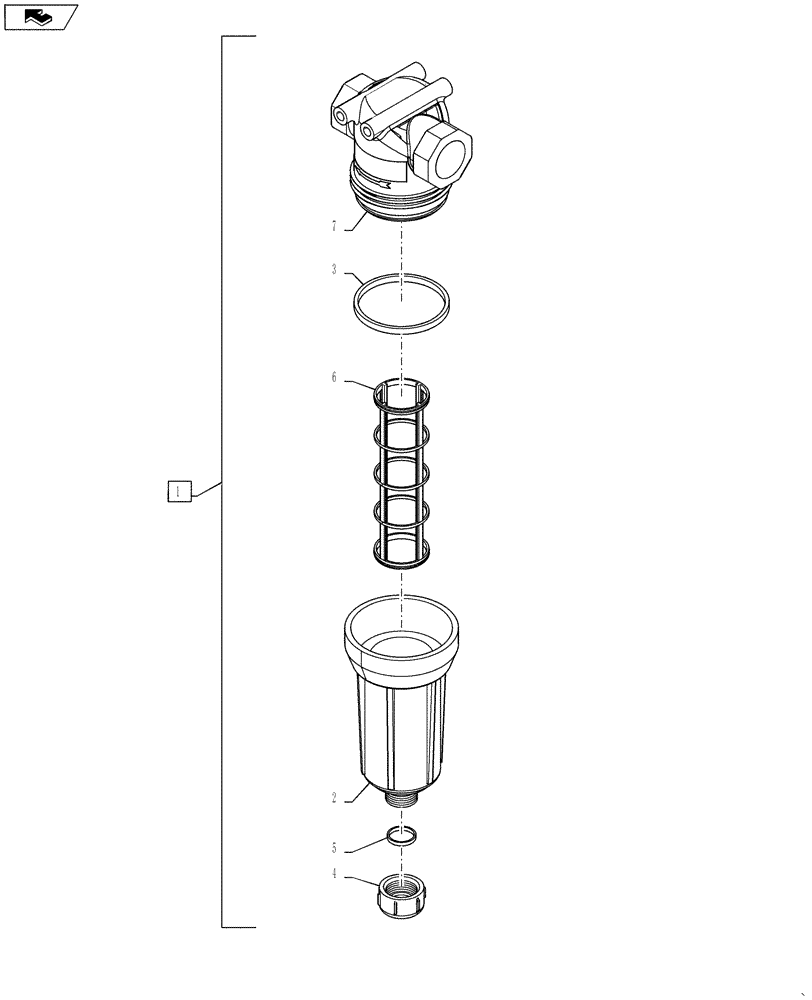 Схема запчастей Case IH 2240 - (78.110.AP[02]) - PRE BOOM STRAINER FILTER (78) - SPRAYING