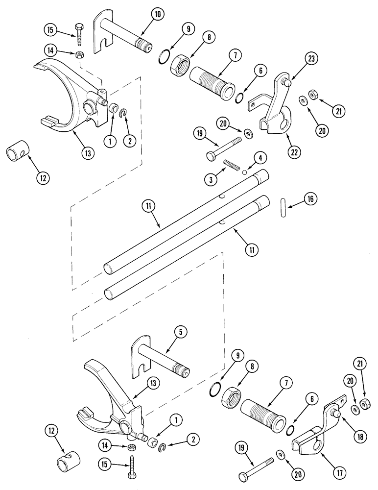 Схема запчастей Case IH 5130 - (6-042) - TRANSMISSION, GEAR SHIFT LINKAGE, INTERNAL (06) - POWER TRAIN