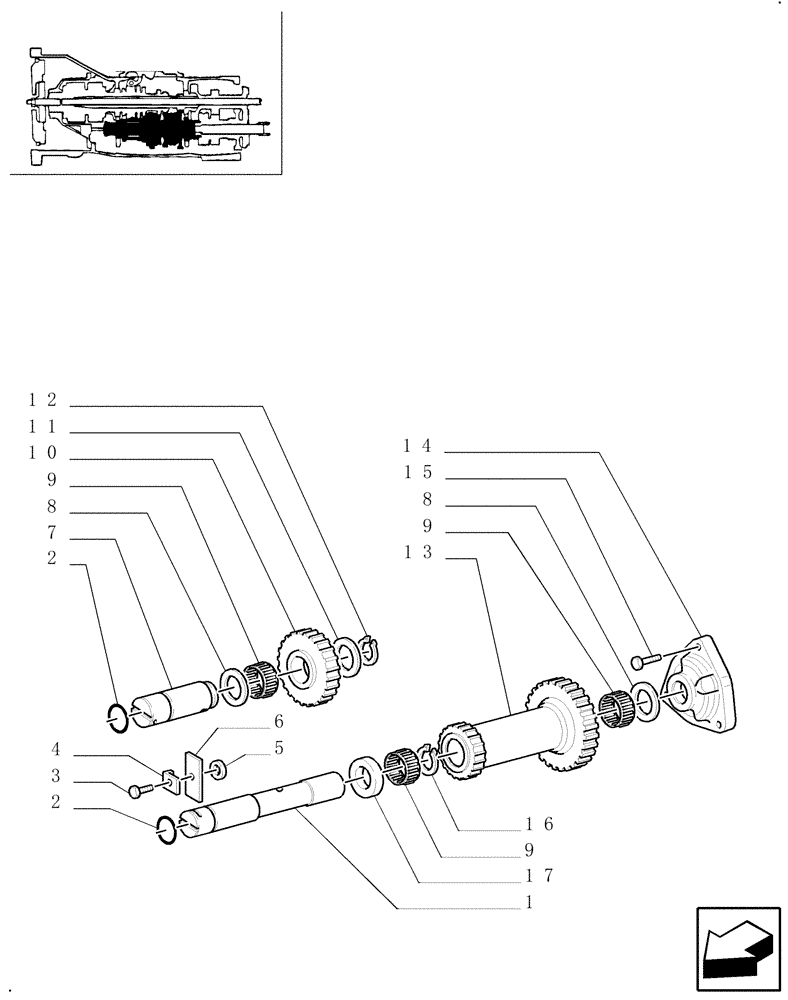 Схема запчастей Case IH JX90U - (1.28.1[05]) - TRANSMISSION GEARS - REVERSE TRANSMISSION GEARS (03) - TRANSMISSION