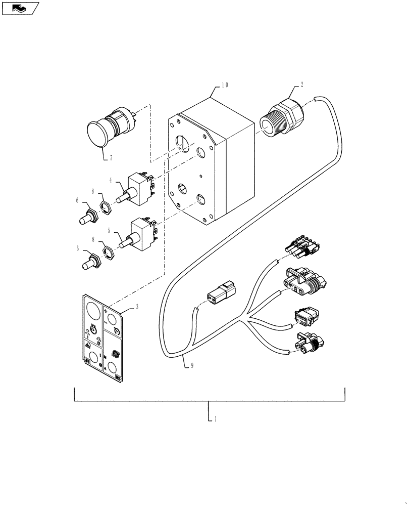 Схема запчастей Case IH 2240 - (55.635.AD[01]) - REMOTE STATION RELOAD CENTER (55) - ELECTRICAL SYSTEMS