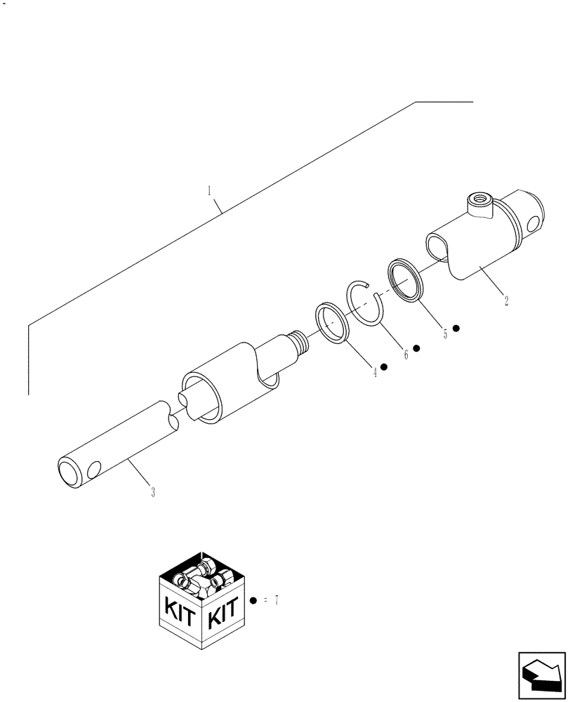 Схема запчастей Case IH RB465 - (35.560.AB) - HYDRAULIC CYLINDER, PICK-UP LIFT (35) - HYDRAULIC SYSTEMS