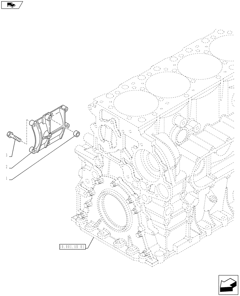 Схема запчастей Case IH F2CFE613L A022 - (50.200.AA) - AIR COMPRESSOR, SUPPORT (50) - CAB CLIMATE CONTROL