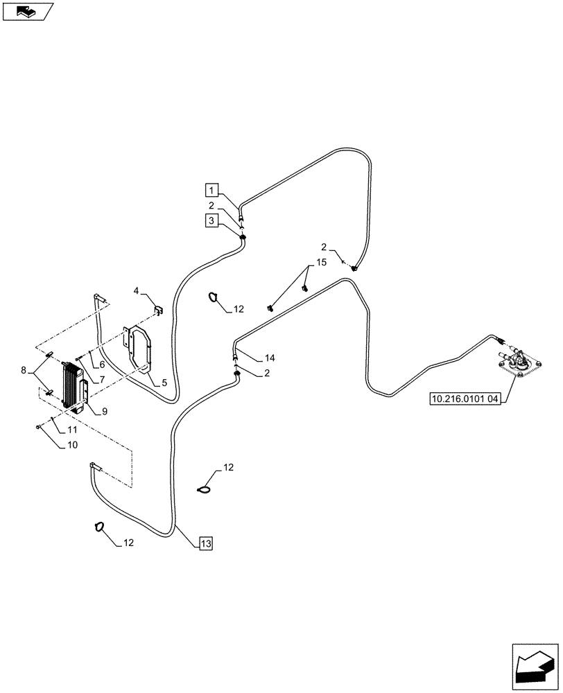 Схема запчастей Case IH PUMA 185 - (10.214.0204[01]) - ABS SYSTEM - FUEL COOLER AND FUEL LINE - C7381 (VAR.744726) (10) - ENGINE