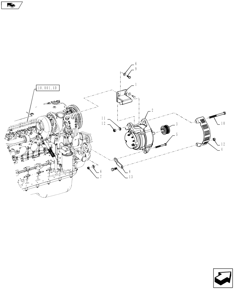 Схема запчастей Case IH 2240 - (55.301.AA[01]) - ALTERNATOR ASSY (55) - ELECTRICAL SYSTEMS