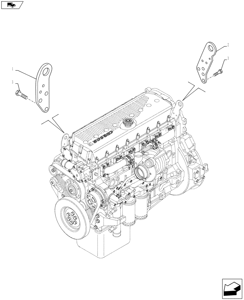 Схема запчастей Case IH F3BFE613E A015 - (10.001.AK[01]) - ENGINE, HOOK (10) - ENGINE