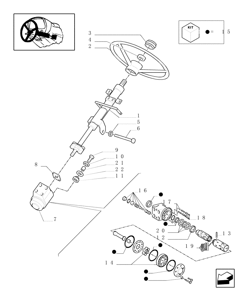 Схема запчастей Case IH JX80U - (1.95.5) - STEERING WHEEL, STEERING COLUMN, POWER STEERING & PARTS (10) - OPERATORS PLATFORM/CAB