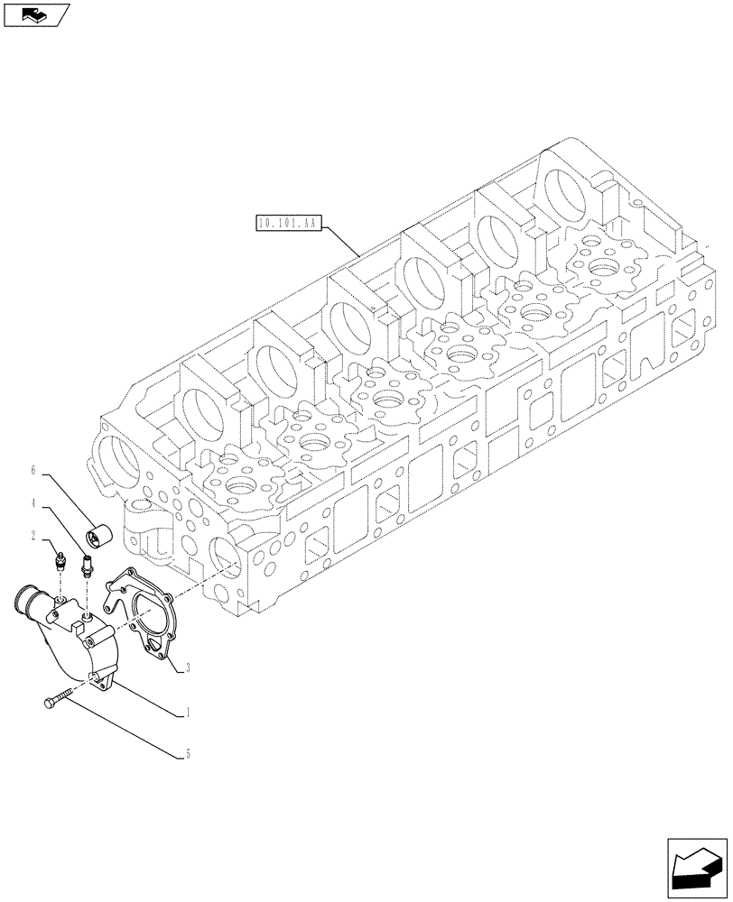 Схема запчастей Case IH F3BFE613E A003 - (10.400.BC) - THERMOSTAT (10) - ENGINE