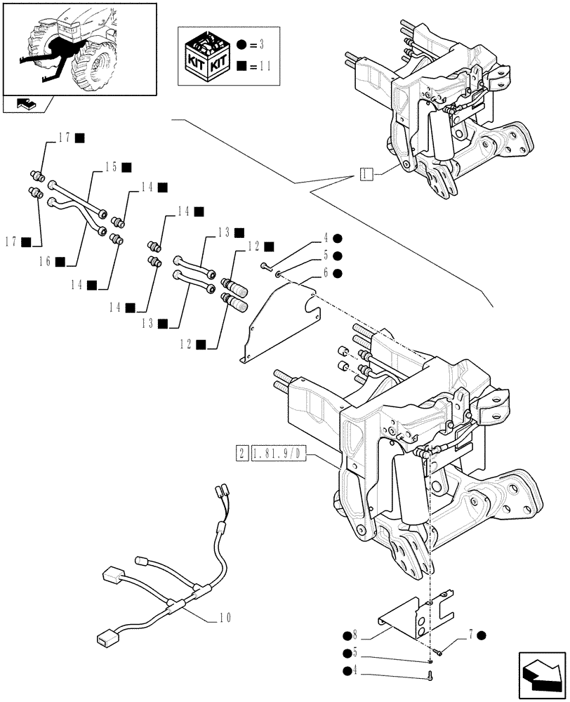 Схема запчастей Case IH PUMA 180 - (1.81.9/03A) - FRONT HPL - BREAKDOWN (07) - HYDRAULIC SYSTEM