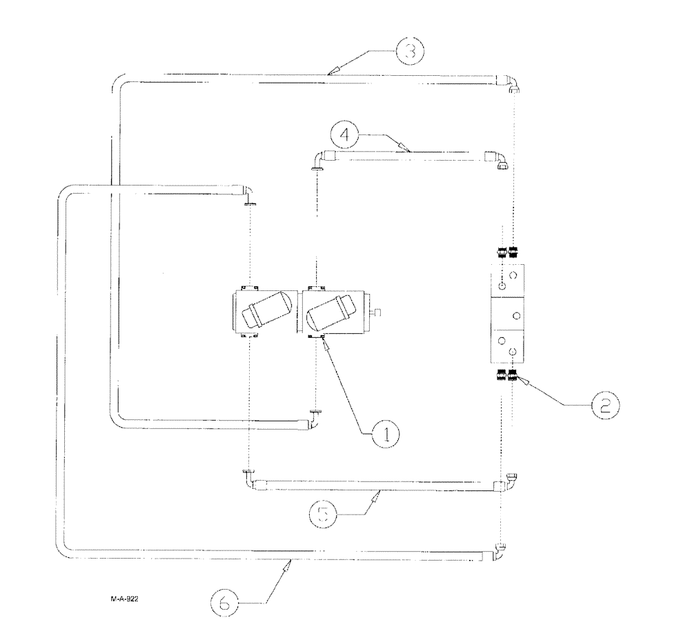 Схема запчастей Case IH SPX3185 - (06-020) - HYDRAULIC PLUMBING - HYDROSTATIC PUMP TO SHIFT BLOCK Hydraulic Plumbing