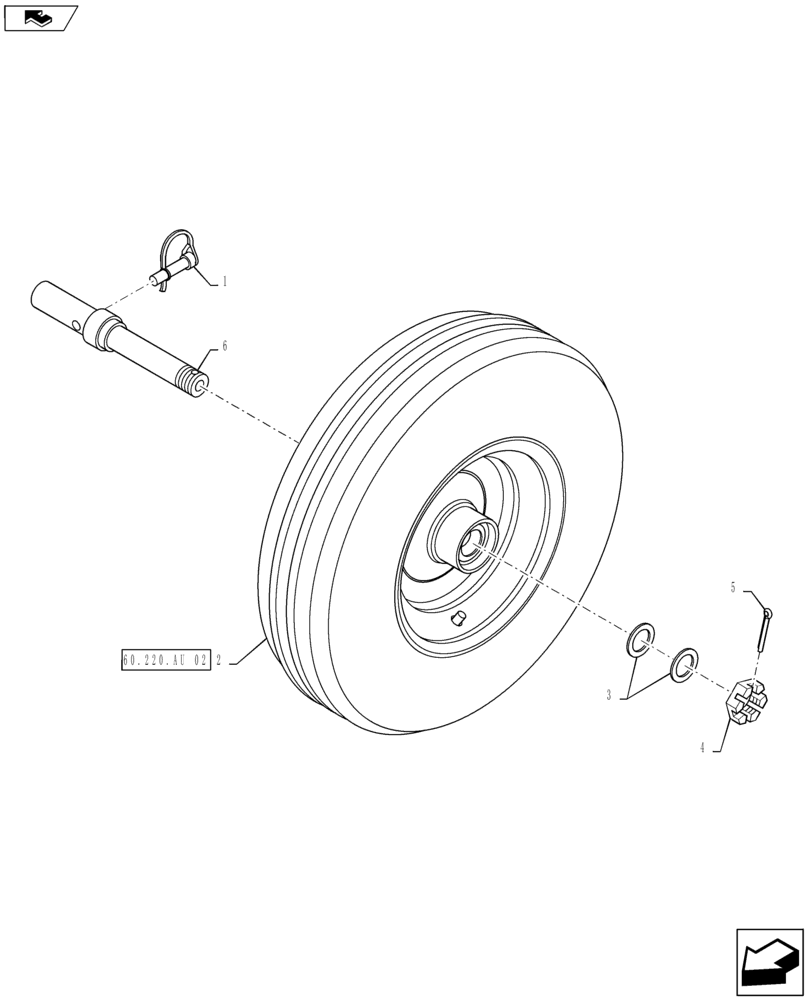 Схема запчастей Case IH RB565 - (60.220.AU[06]) - PICK-UP WHEEL, NO TOOLS (60) - PRODUCT FEEDING