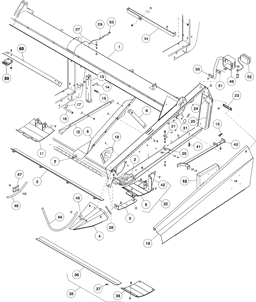 Схема запчастей Case IH 1052 - (09-01) - MAIN FRAME, LIGHTS AND ATTACHMENTS (09) - CHASSIS