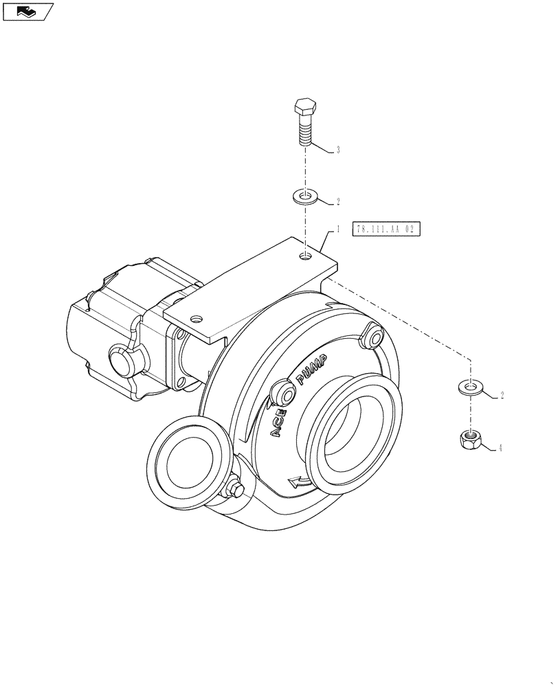 Схема запчастей Case IH 2240 - (78.111.AA[01]) - PRODUCT PUMP MOUNTING (78) - SPRAYING