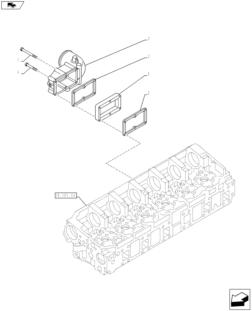 Схема запчастей Case IH F3BFE613E A003 - (10.254.AM) - MANIFOLD, INTAKE (10) - ENGINE