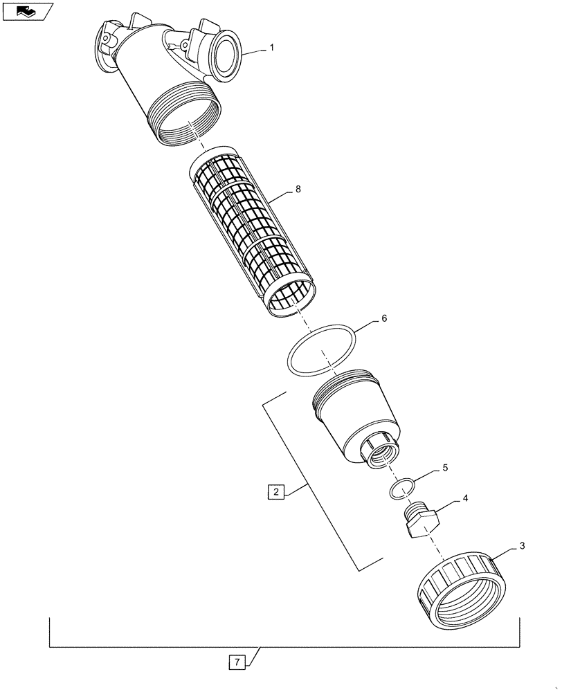 Схема запчастей Case IH 2240 - (78.110.AP[01]) - MAIN STRAINER FILTER (78) - SPRAYING