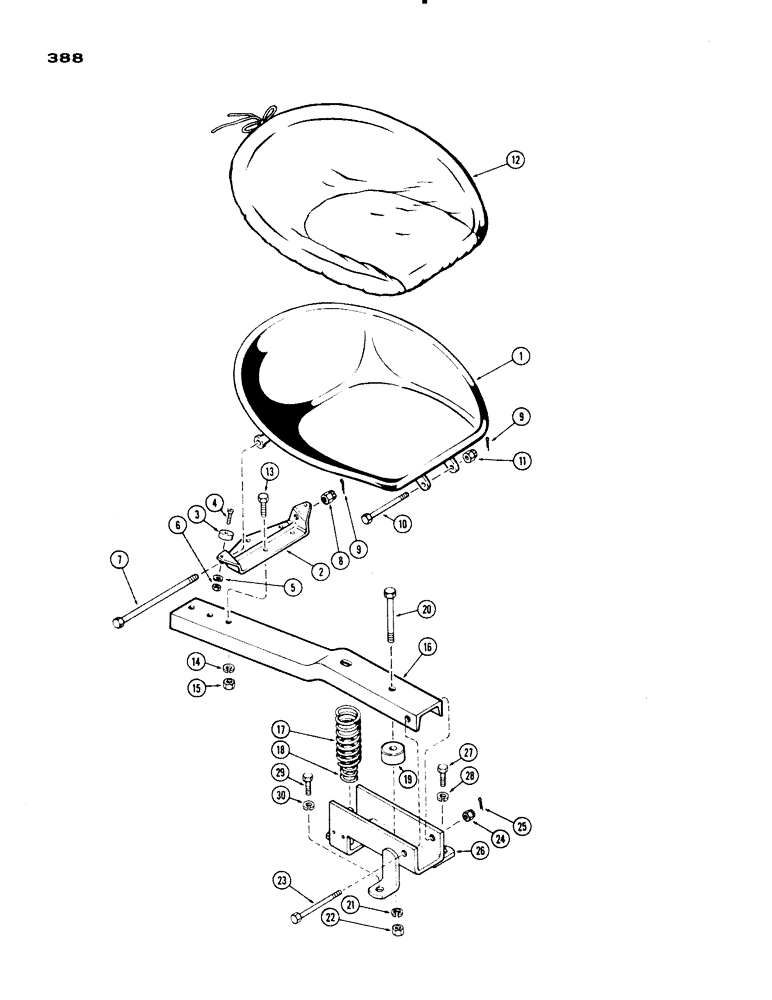 Схема запчастей Case IH 830-SERIES - (388) - SEAT, 730 GROVE (09) - CHASSIS/ATTACHMENTS