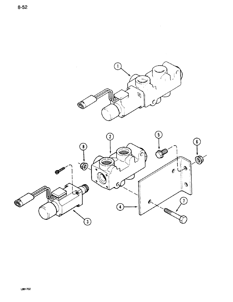 Схема запчастей Case IH 1640 - (8-52) - REEL DRIVE, VALVE ASSEMBLY (07) - HYDRAULICS