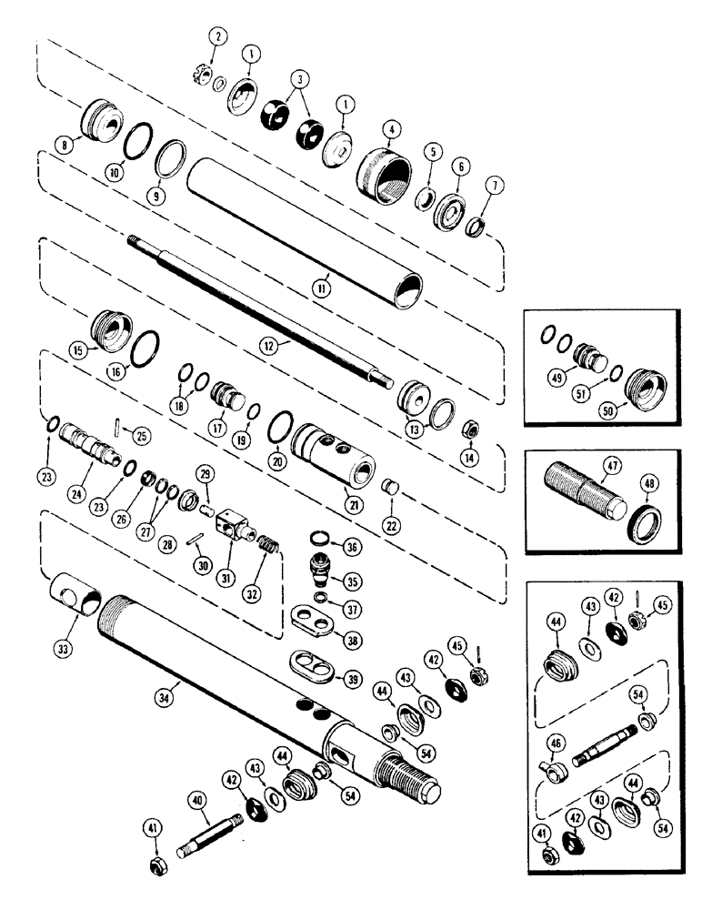 Схема запчастей Case IH 940 - (2-102) - A24933 MONROE POWER STEERING CYLINDER, YOKE TYPE DRAG LINK MOUNTING (05) - STEERING