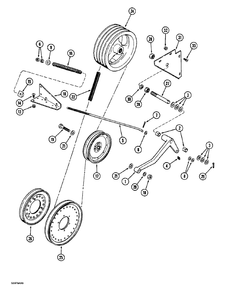 Схема запчастей Case IH 1660 - (9A-02) - BELT DRIVE, FAN JACKSHAFT (13) - FEEDER