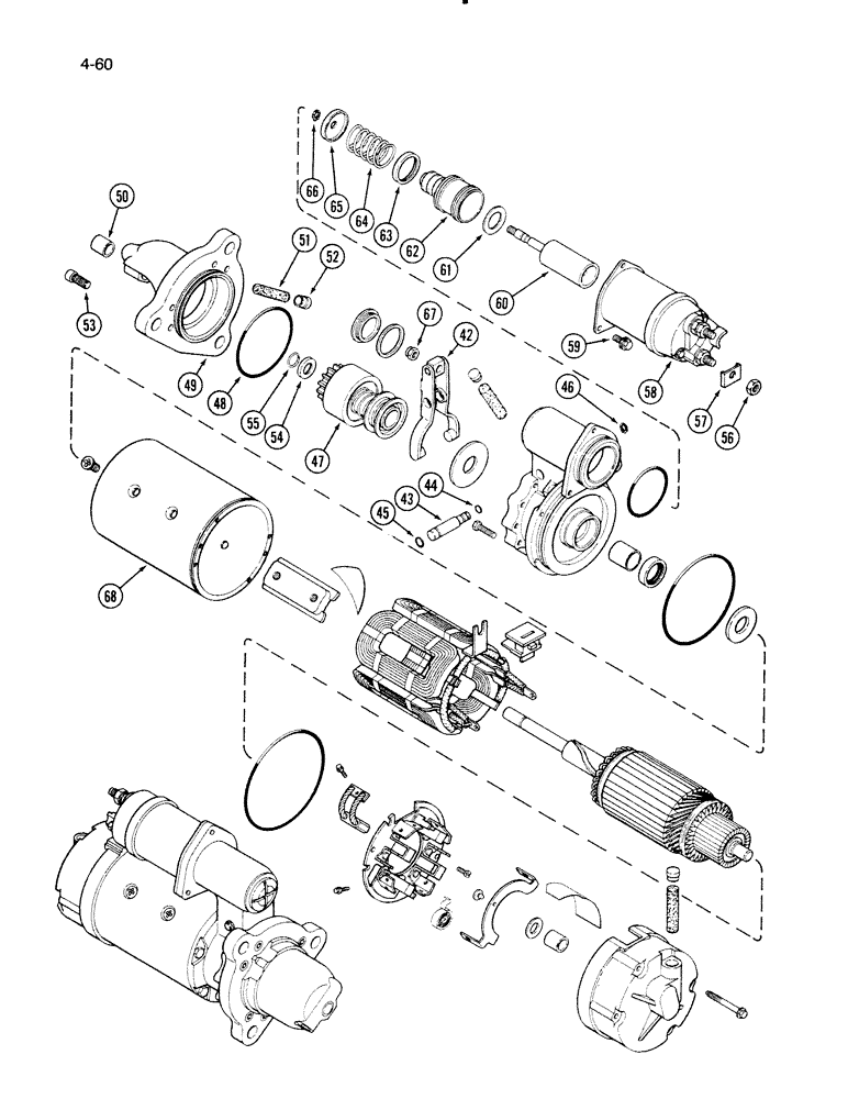 Схема запчастей Case IH 1670 - (4-60) - STARTER, HEAVY DUTY SEALED, (CONT) (06) - ELECTRICAL