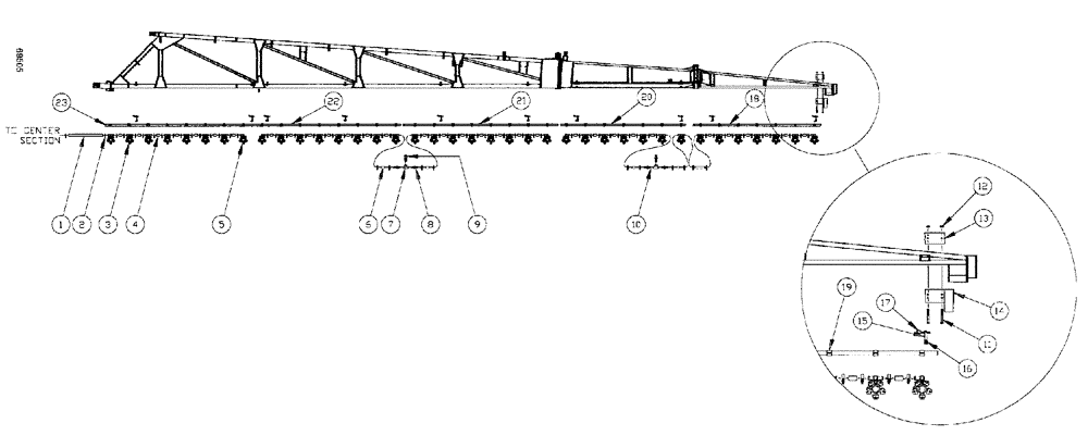 Схема запчастей Case IH SPX3185 - (216) - LIQUID PLUMBING, 75 3-BOOM SHUTOFF 10" NOZZLE SPACING, RH AND LH BOOM (78) - SPRAYING