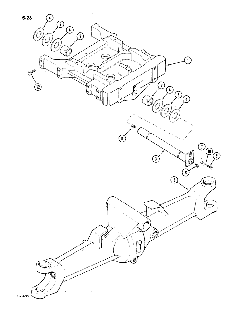 Схема запчастей Case IH 1896 - (5-28) - FOUR WHEEL DRIVE FRONT AXLE AND SUPPORT (05) - STEERING