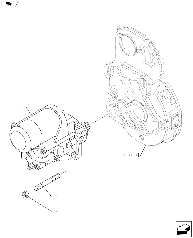 Схема запчастей Case IH F3BFE613E A003 - (55.201.AE[01]) - STARTER MOTOR (55) - ELECTRICAL SYSTEMS