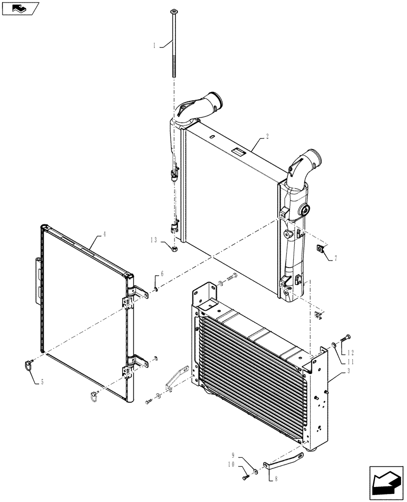 Схема запчастей Case IH 2240 - (10.310.AA[02]) - AFTERCOOLER ASSY (10) - ENGINE