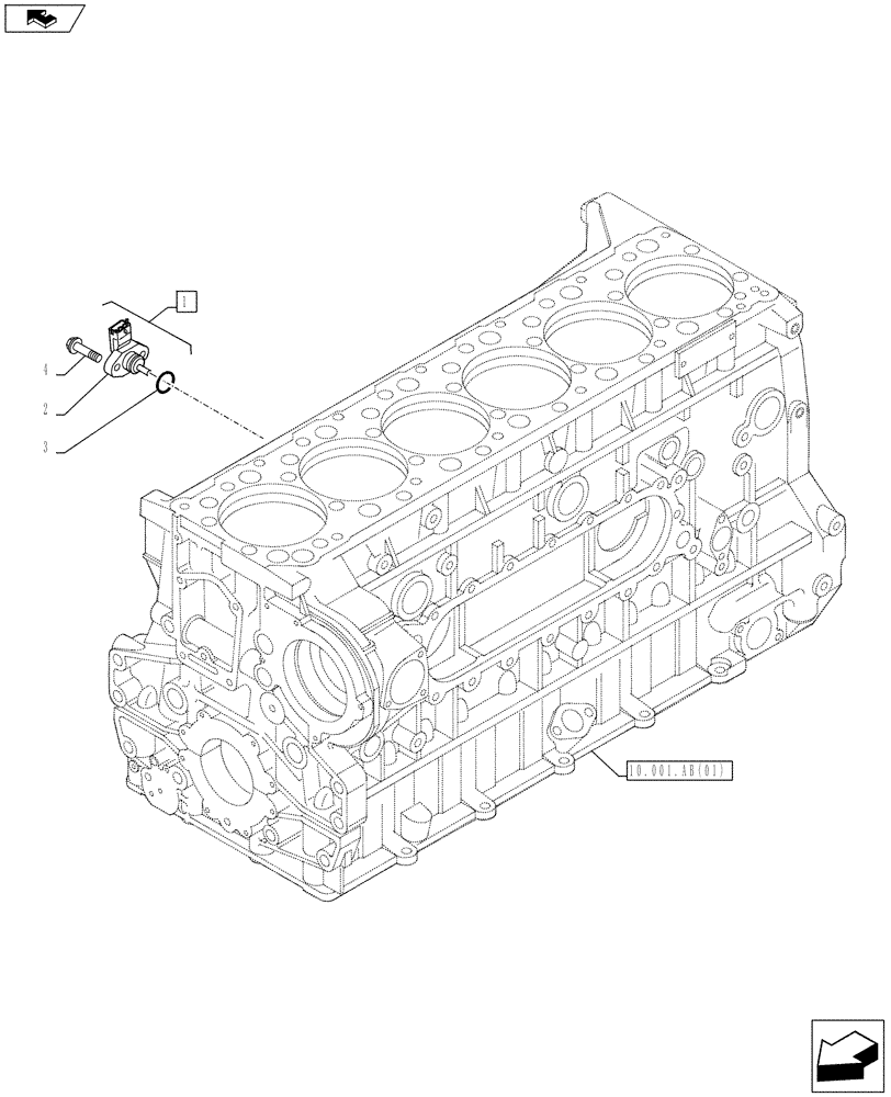 Схема запчастей Case IH F3BFE613E A012 - (55.013.AD) - ENGINE, SENSOR (55) - ELECTRICAL SYSTEMS