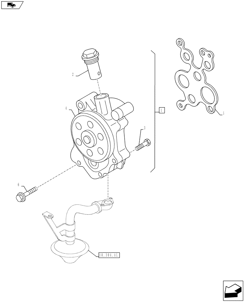 Схема запчастей Case IH F3BFE613E A003 - (10.304.AC) - ENGINE OIL PUMP (10) - ENGINE