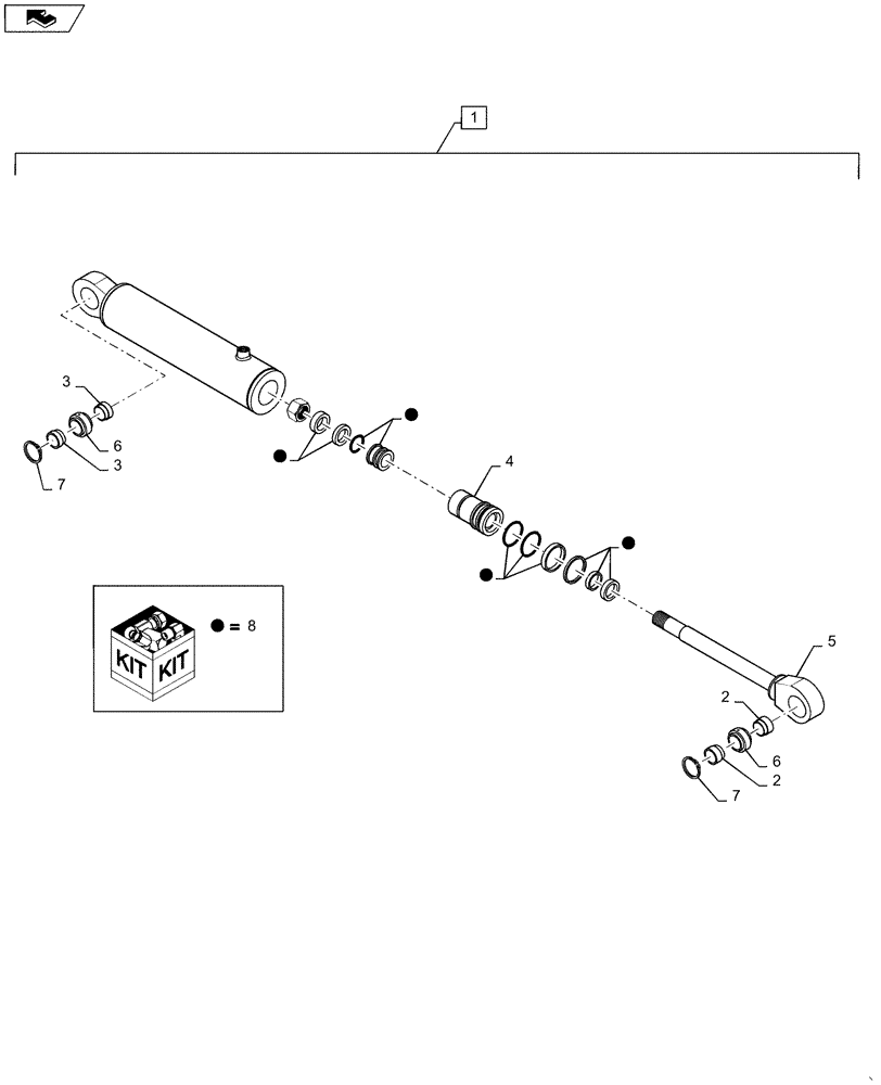 Схема запчастей Case IH 2240 - (35.911.AB[01]) - INNER BOOM FOLD CYLINDER (35) - HYDRAULIC SYSTEMS