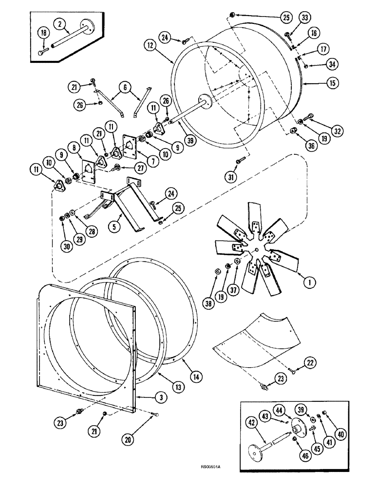 Схема запчастей Case IH 1680 - (2-06) - ROTARY AIR SCREEN (01) - ENGINE