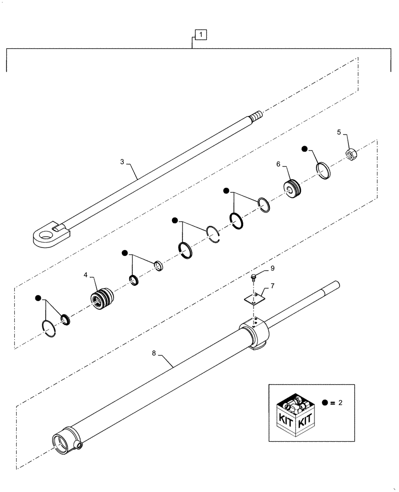 Схема запчастей Case IH RB565 - (35.540.AI[02]) - VAR - 726813 - HYDRAULIC BALE DENSITY CYLINDERS, YFN188618 AND PRIOR (35) - HYDRAULIC SYSTEMS