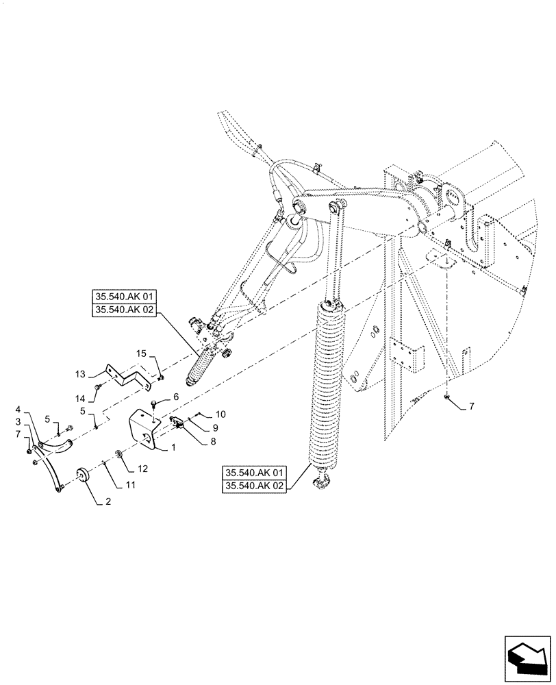 Схема запчастей Case IH RB565 - (55.629.AC[02]) - BALE SIZE SENSOR (55) - ELECTRICAL SYSTEMS