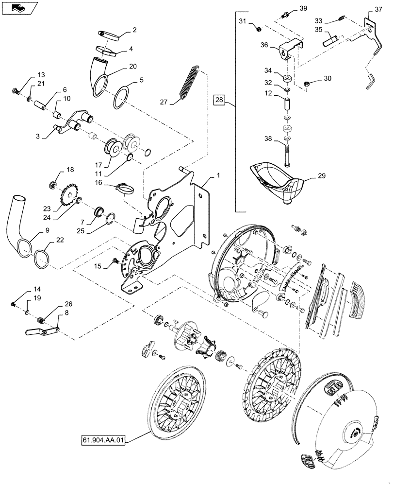 Схема запчастей Case IH 825 - (61.904.AA[01]) - AIR METER ASSEMBLY (61) - METERING SYSTEM