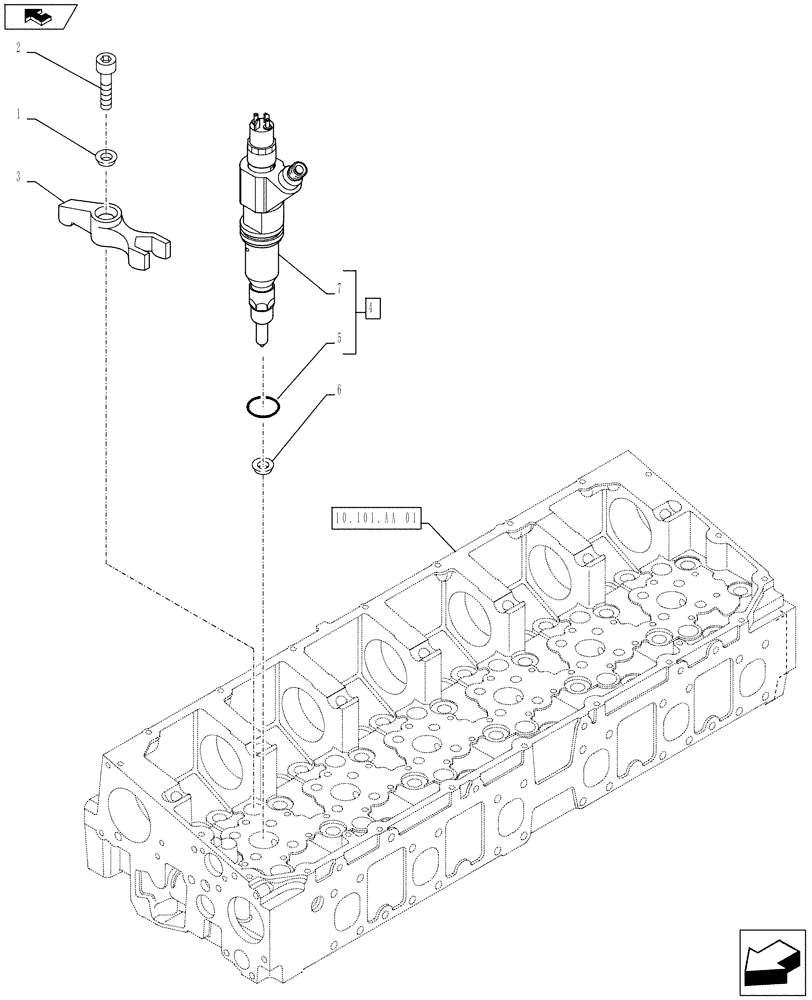 Схема запчастей Case IH F2CFE613L A022 - (10.218.AF) - FUEL INJECTOR (10) - ENGINE