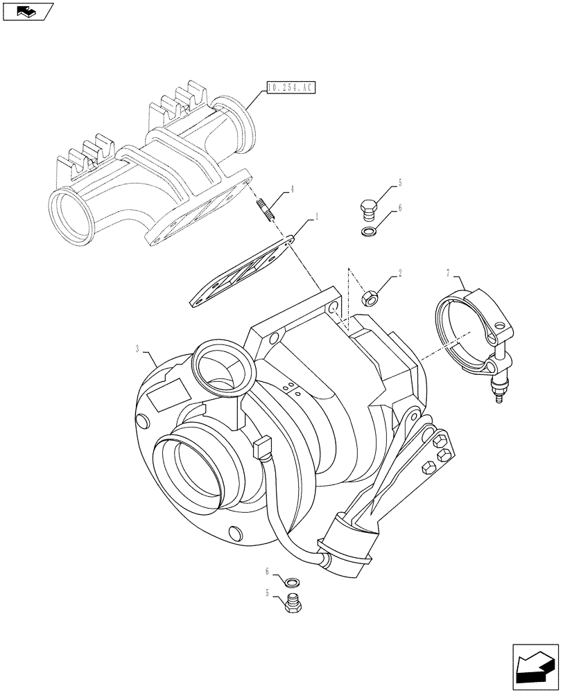 Схема запчастей Case IH F2CFE613L A022 - (10.250.AC) - TURBOCHARGER (10) - ENGINE